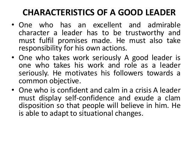 essay of good leader