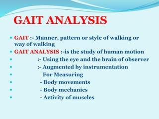 SAGITTAL PLANE ANALYSIS OF GAIT BY DR TABASSUM AZMI | PPTX