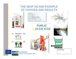 THE SEAP AS AND EXAMPLE
 OF CHOICES AND RESULTS




                       PUBLIC
                    - 34.532 tCO2




                                    CHAMPlogo

(2021'2
5LPLQL  QRYHPEUH 
 