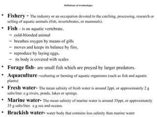 Fish Terminologies PPt Fisheries and Aquaculture.pptx course | PPTX
