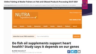 Online Training of Master Trainers on Fats and Oilseed Products Processing-03.07.2021
 