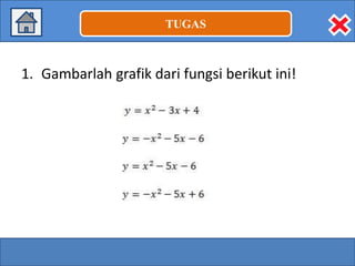 TUGAS

1. Gambarlah grafik dari fungsi berikut ini!

 