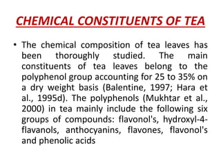 CHEMISTRY OF TASTE AND AROMA COMPOUNDS IN TEA AND COFFEE | PPTX