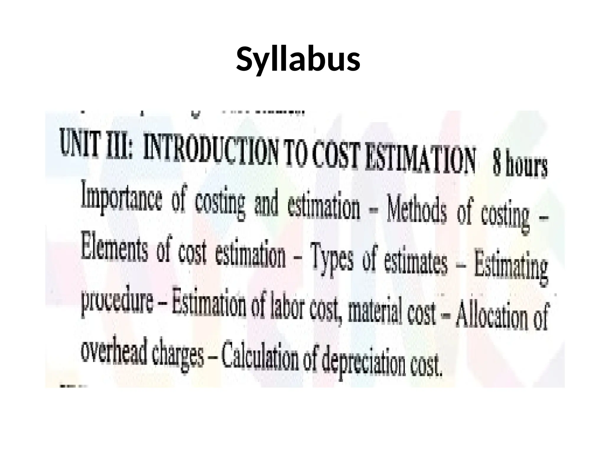 Syllabus
 