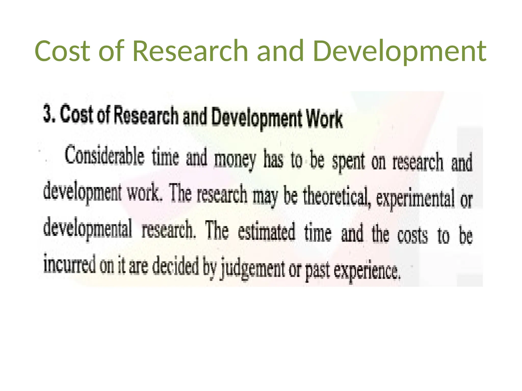 Cost of Research and Development
 