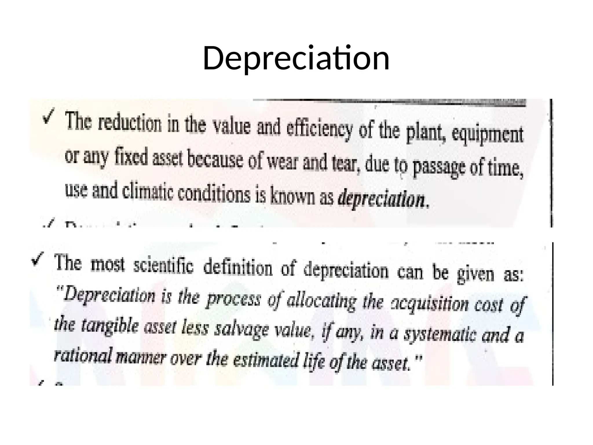 Depreciation
 