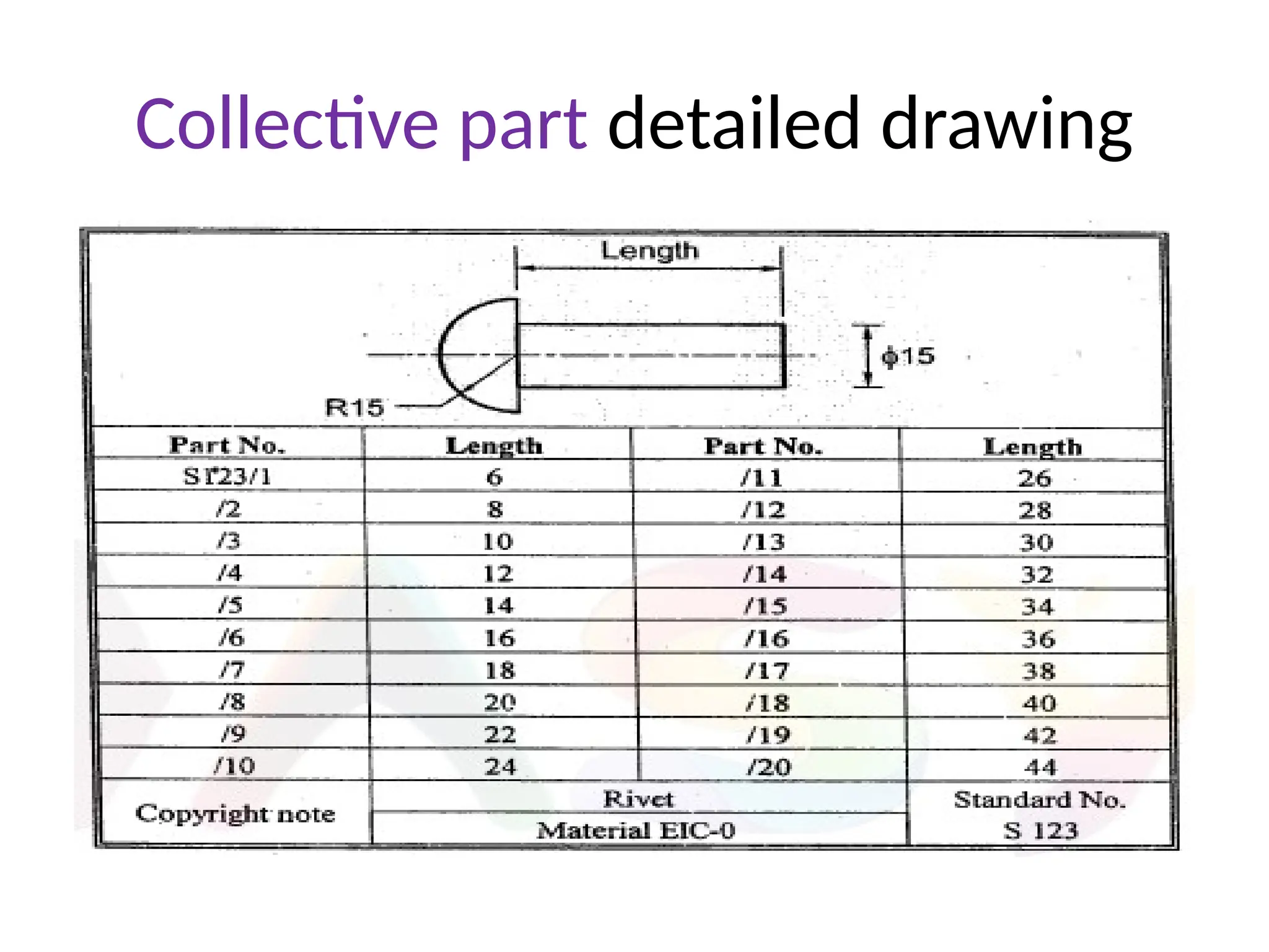 Collective part detailed drawing
 