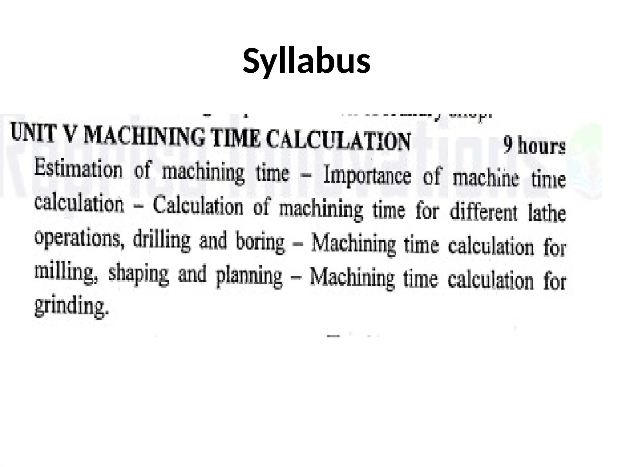 Syllabus
 