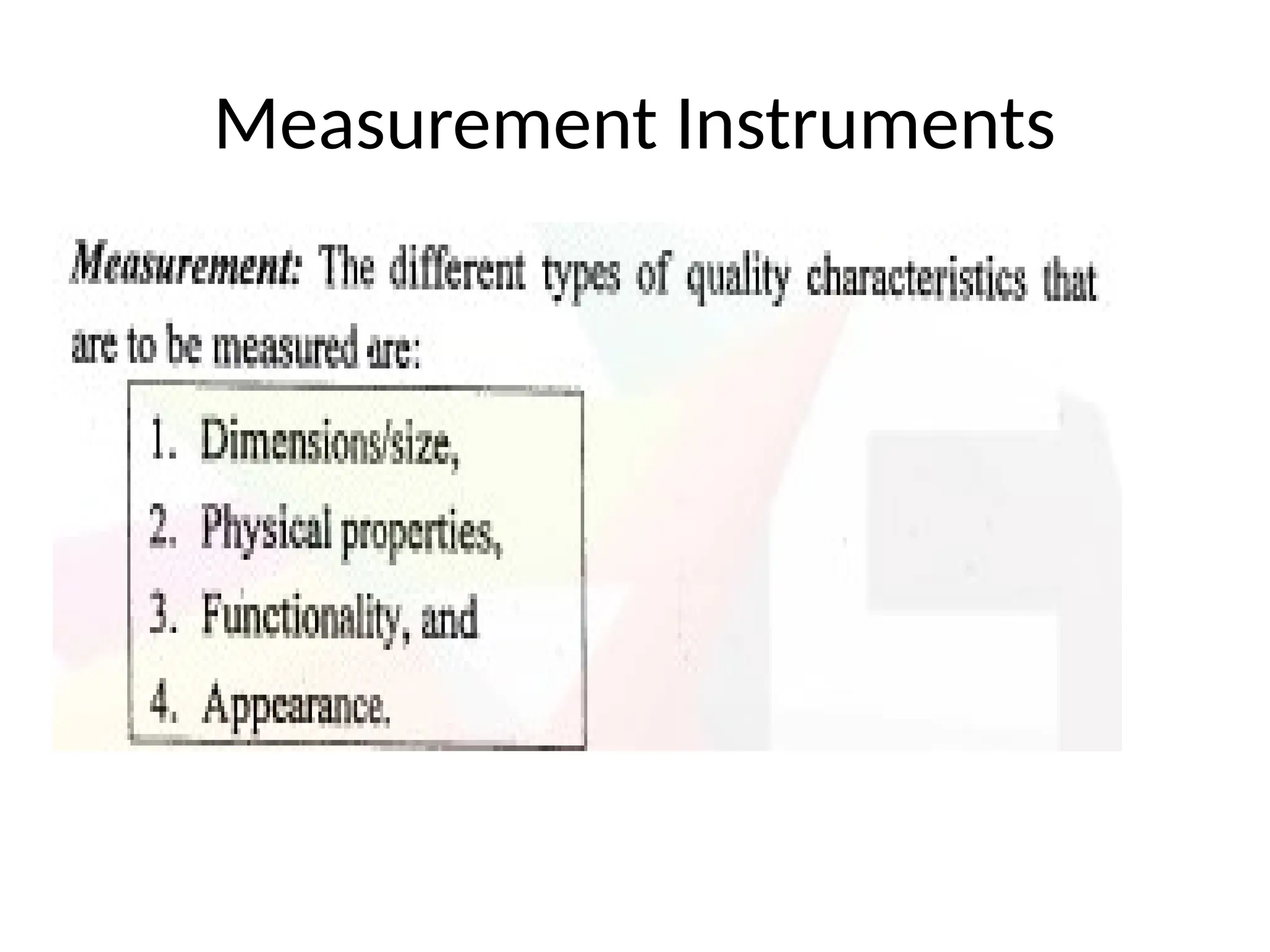 Measurement Instruments
 