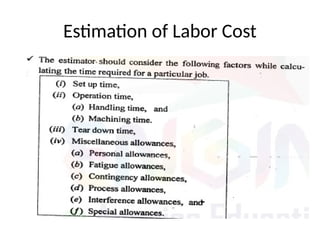 Estimation of Labor Cost
 