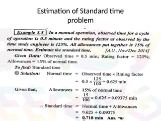 Estimation of Standard time
problem
 
