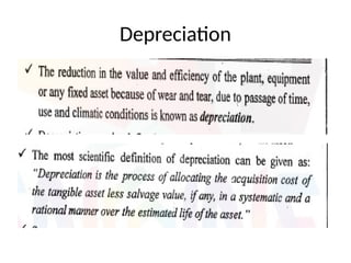Depreciation
 