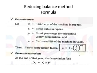 Reducing balance method
Formula
 
