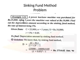 Sinking Fund Method
Problem
 