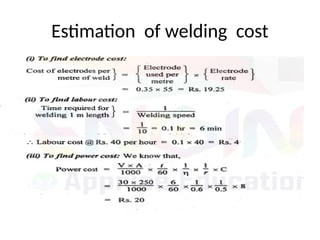 Estimation of welding cost
 