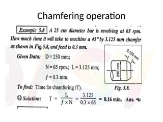 Chamfering operation
 