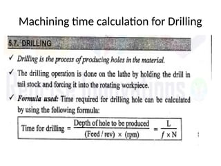 Machining time calculation for Drilling
 