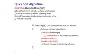 PPT for explanation of Sorting algos for Design and analysis of courses ...