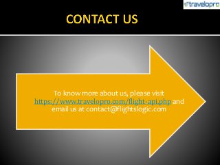Travelopro Flight API |  | Flight Booking Engine | Airline Reservation System