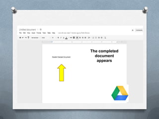The completed
document
appears
 