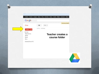 Teacher creates a
course folder
 