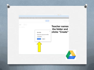 Teacher names
the folder and
clicks “Create”
 