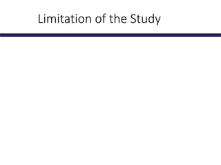 Limitation of the Study
 