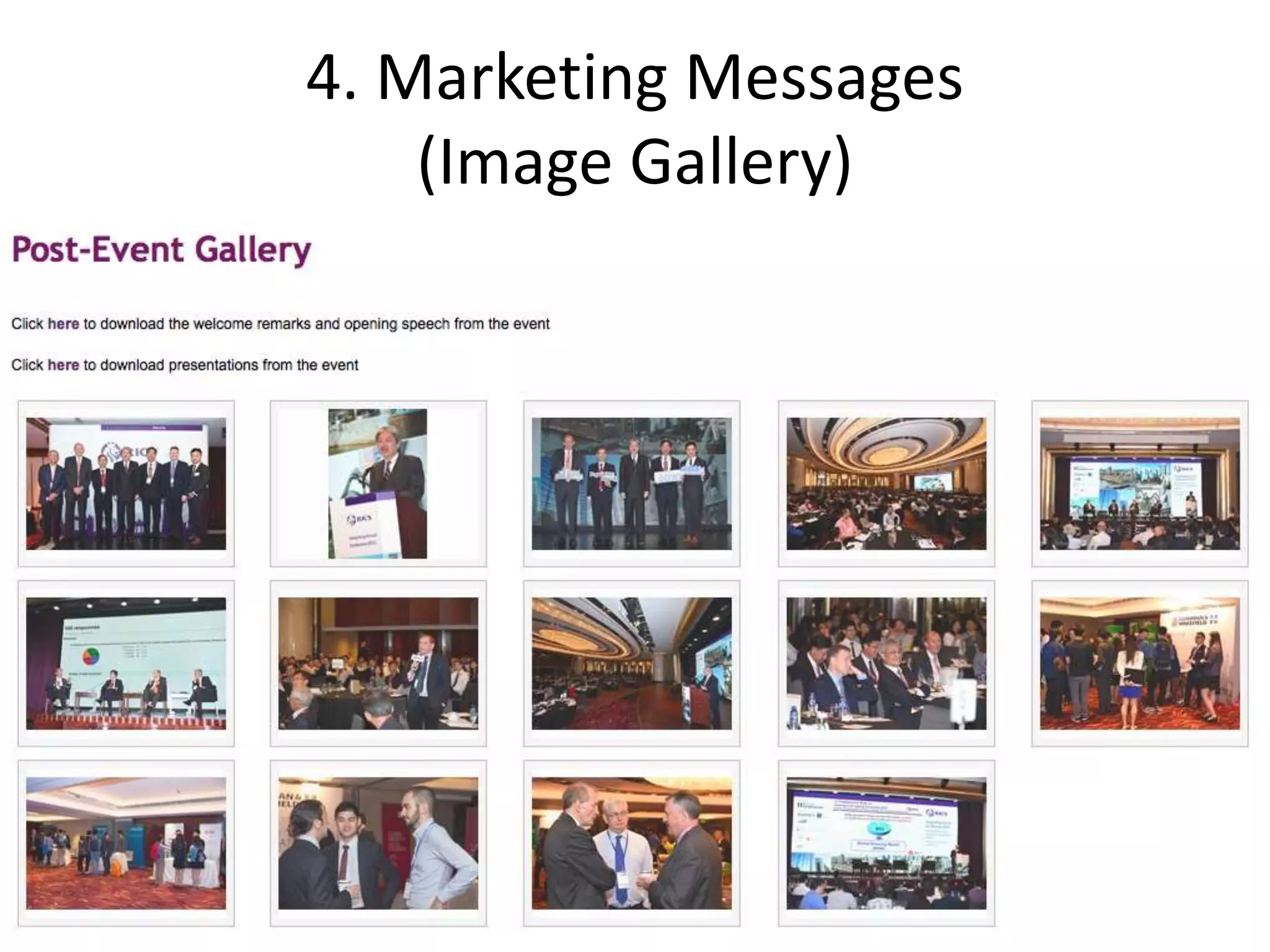 4. Marketing Messages
(Image Gallery)
 