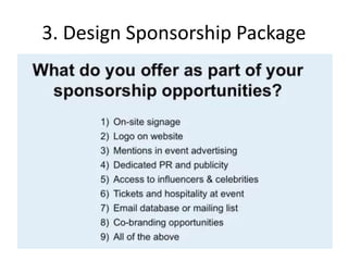 3. Design Sponsorship Package
 