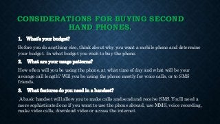 Tips for Buying a Used Mobile Phone.