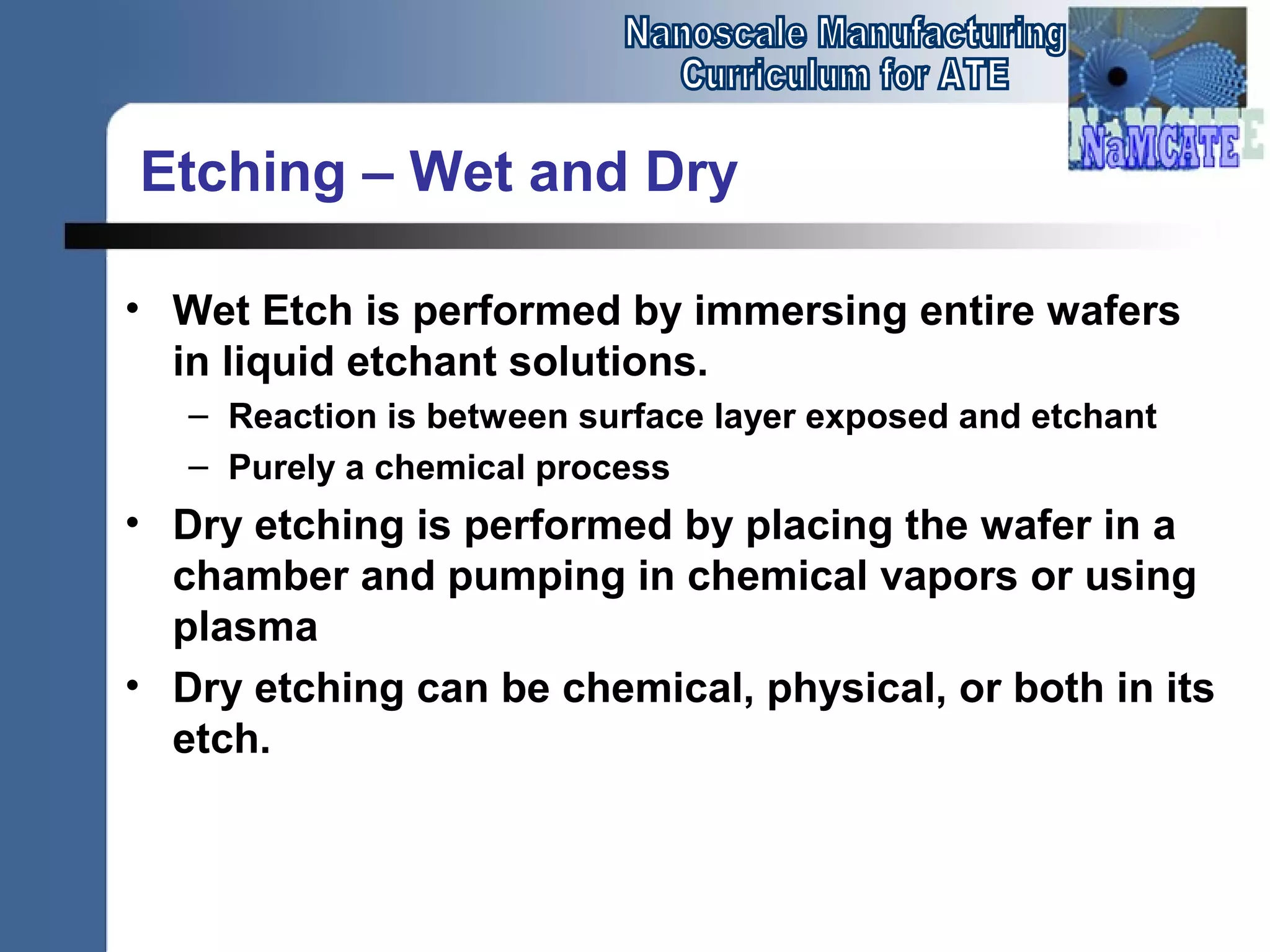 wet etching | PPT