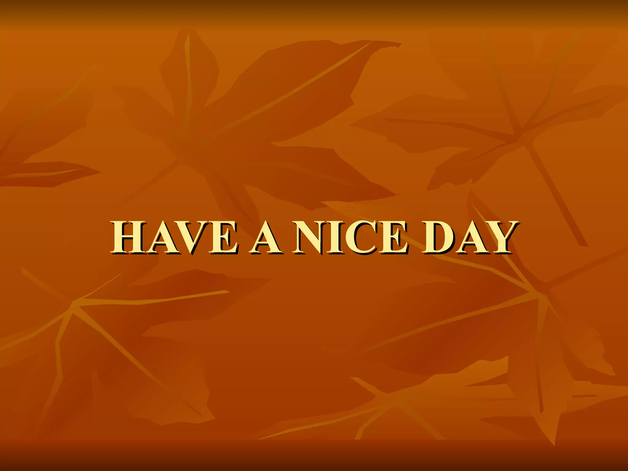 HAVE A NICE DAY 