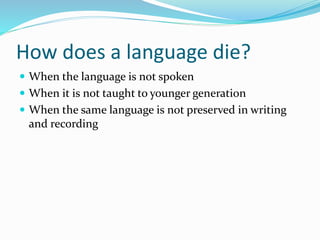 language death due to Industrialization | PPTX