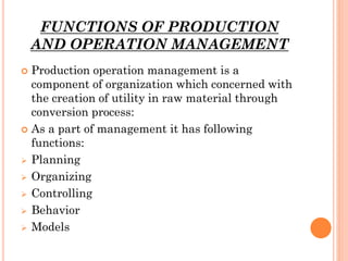 operation management and operation strategy