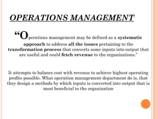 operation management and operation strategy | PPTX