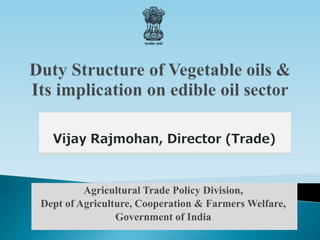 Agricultural Trade Policy Division,
Dept of Agriculture, Cooperation & Farmers Welfare,
Government of India
 