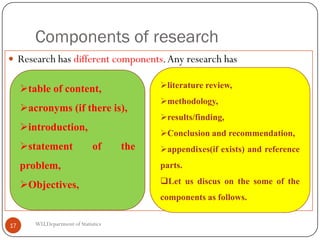 Key Components Research Ppt research Methods and statistical consultancy | PDF
