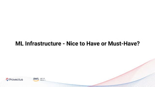 ML Infrastructure - Nice to Have or Must-Have?
 