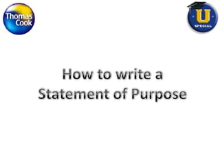 How to write a Statement of Purpose 