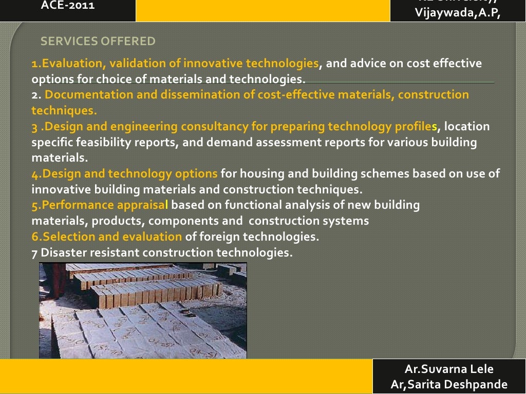 Cost Effective and Alternate construction techniques