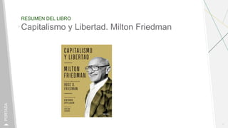 RESUMEN DEL LIBRO
1
PORTADA
Capitalismo y Libertad. Milton Friedman
 