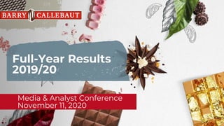 Full-Year Results
2019/20
Media & Analyst Conference
November 11, 2020
 