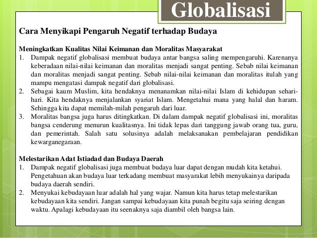 Ppt Sikap terhadap Globalisasi di Lingkungannya
