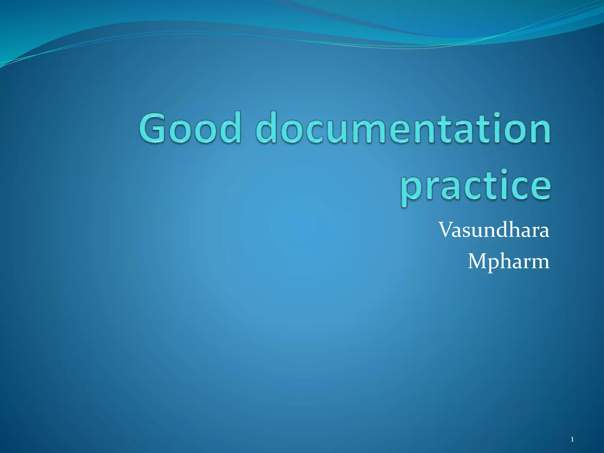 good documentation practice | PPT