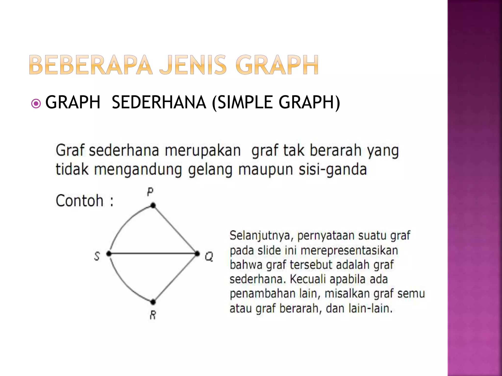  GRAPH SEDERHANA (SIMPLE GRAPH)
 