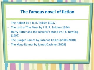 short story and novels