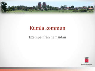 Kumla kommun
Exempel från hemsidan
 