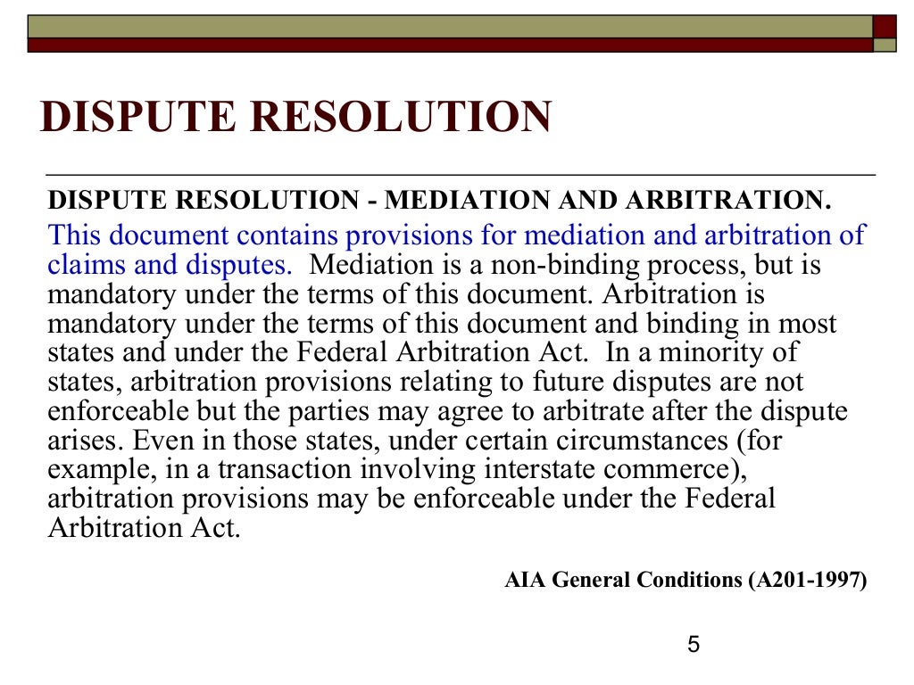 Construction Contract Dispute Resolution