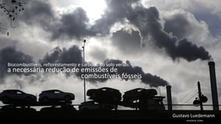 Gustavo Luedemann
combustíveis fósseis
IPEA/REDE CLIMA
Biocombustíveis, reflorestamento e carbono do solo versus
a necessária redução de emissões de
 