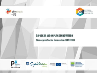 GIPUZKOA WORKPLACE INNOVATION
Sinnergiak Social Innovation (UPV/EHU)
1
 